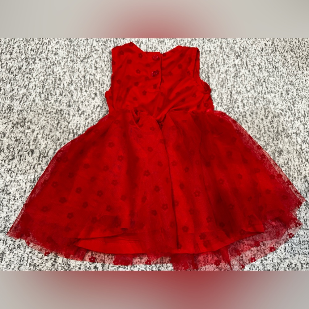 Little Lass Red Sleeveless Tulle Dress Sz 18 Months
GUC.